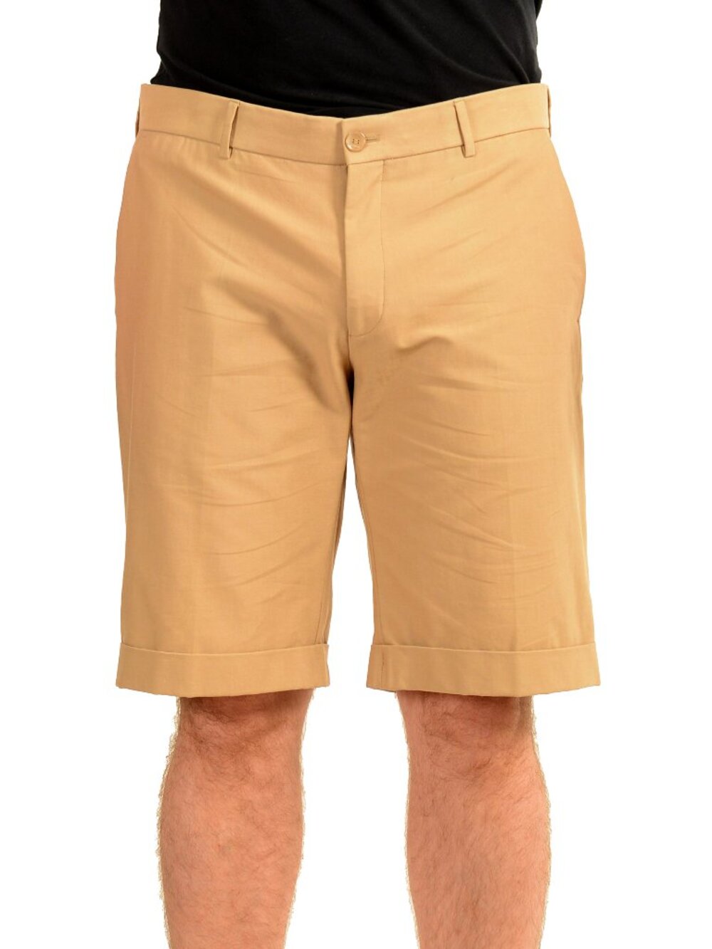 Malo Men's Beige Flat Front Bermuda Shorts US 36 IT 52